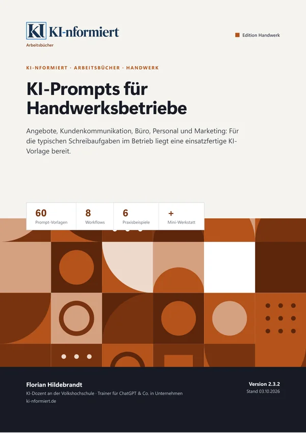 Buchcover: KI-Prompts für Handwerksbetriebe