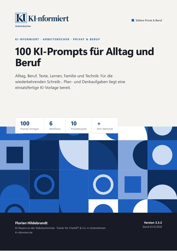 Buchcover: 100 KI-Prompts für Alltag und Beruf
