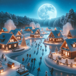 Beschauliches Weihnachtsdorf im Schnee chatgpt Bildgenerierung promptbeispiele