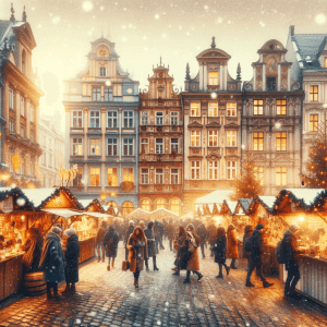 Weihnachtsmarkt in der Altstadt chatgpt Bildgenerierung promptbeispiele