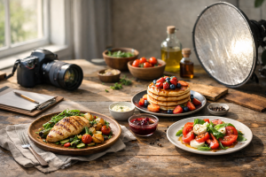 Headerbild zum Artikel: Bild-Prompt-Guide #9 - Food-Photography: appetitliche Gerichte mit natürlichem Licht (Basis- bis Optimierungs