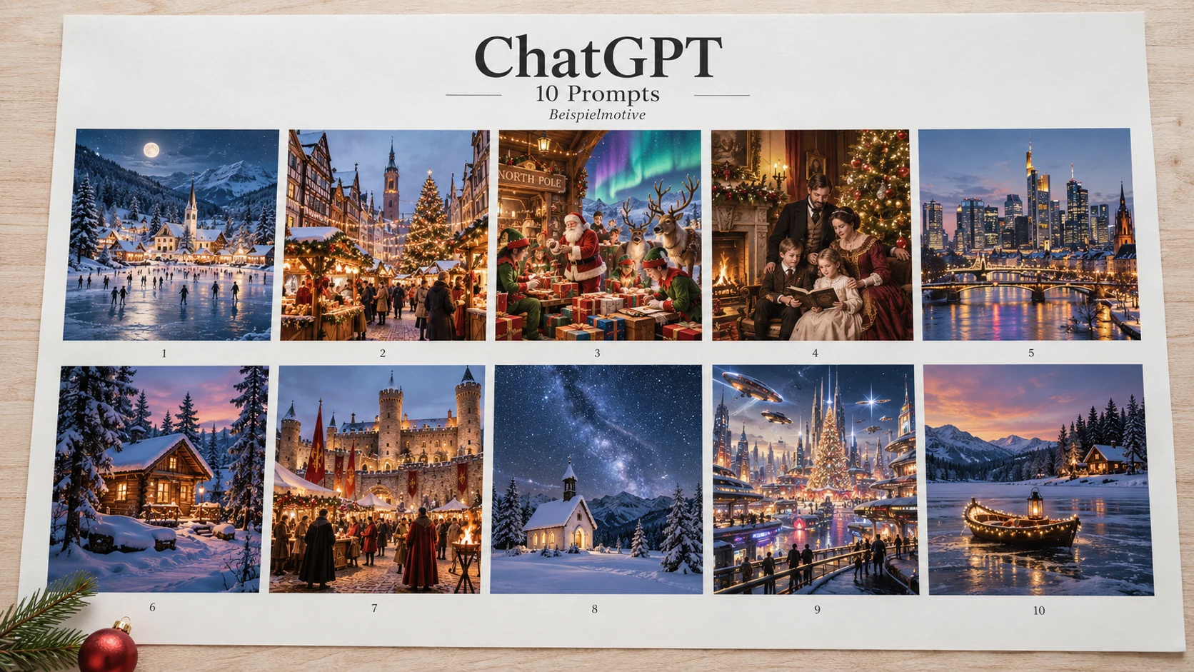 10 Promptbeispiele für weihnachtliche Bilder